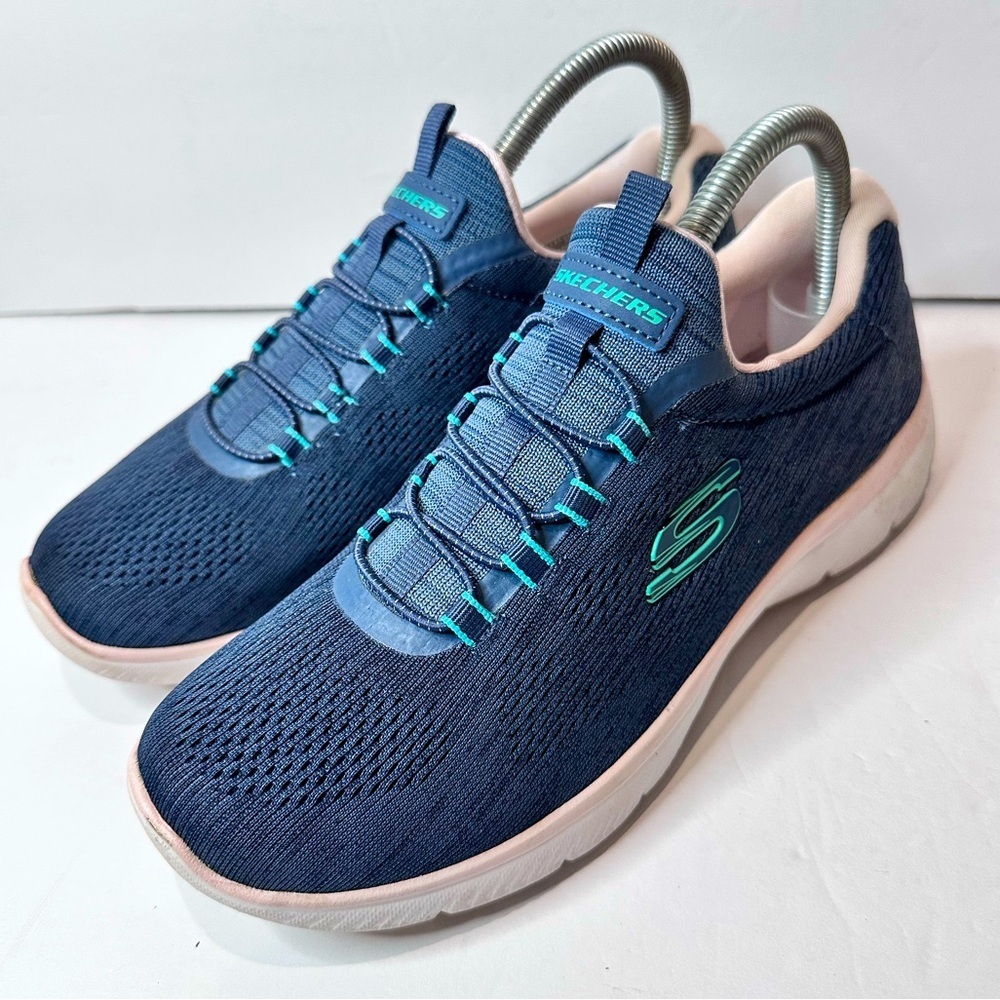 Skechers Women Blue and Teal Sneakers